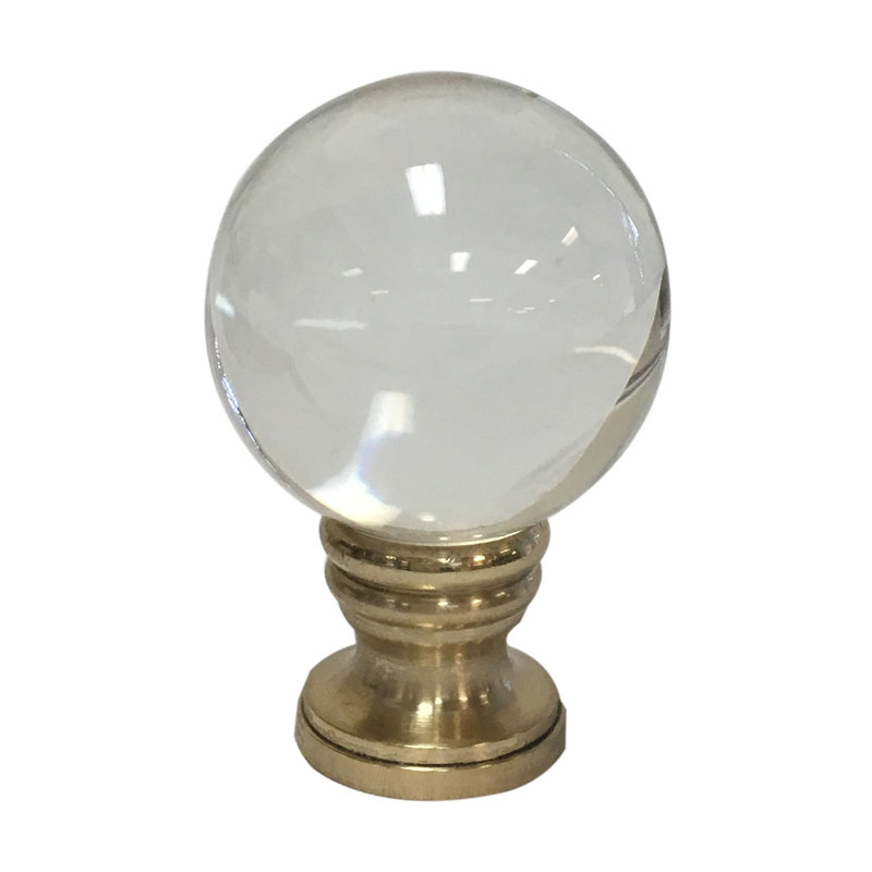 Faîteau de lampe boule de cristal, Base en laiton poli