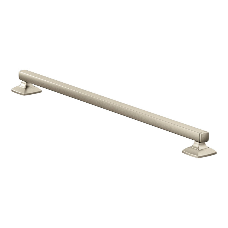Moen Voss Stainless Steel Transitional Bathroom Grab Bar, Brushed Nickel, 3.12" H x 27.12" W x 2.62" D