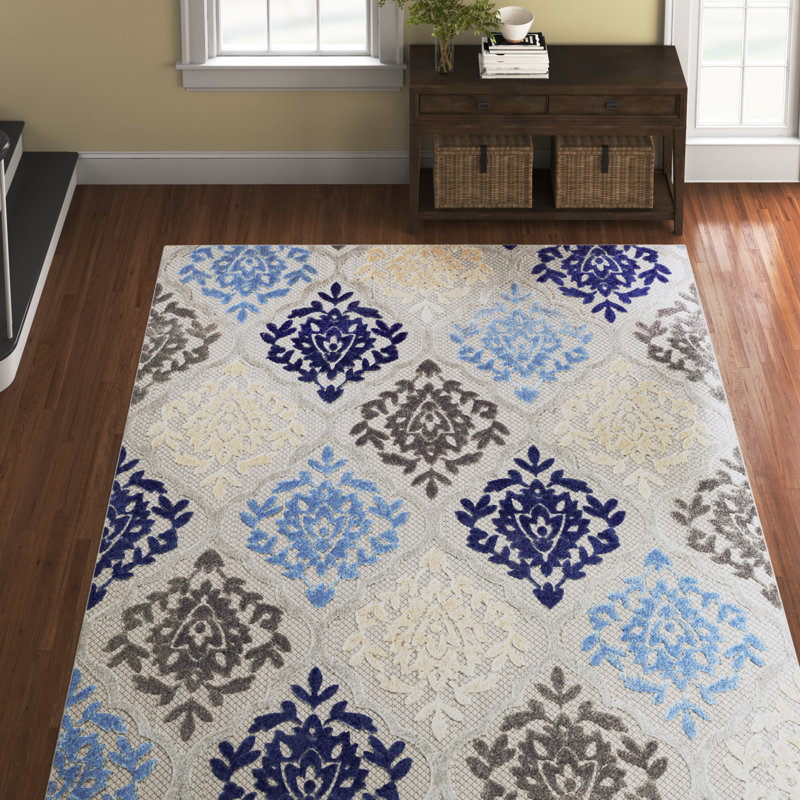 Abubakar Geometric Machine Woven Indoor/Outdoor Area Rug, Rectangle 5'3'' x 7'3''