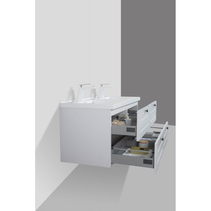 Ensemble de meuble-lavabo double mural 47 "Reneta