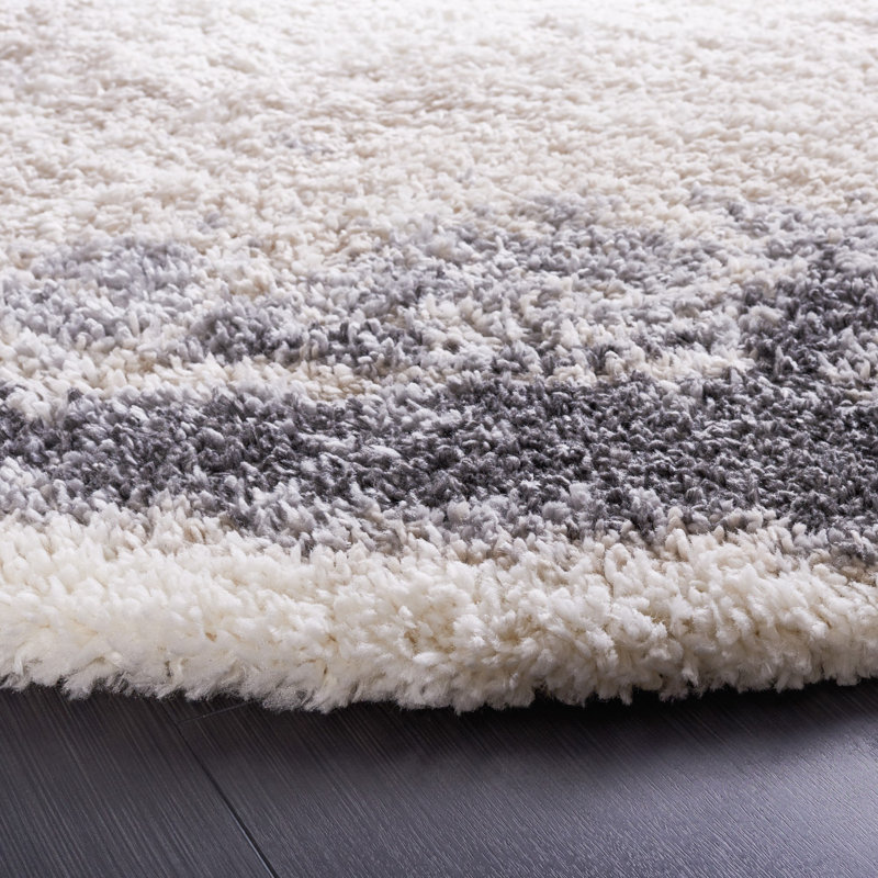 Tapis à poil long 800 po Fontana, Rond 6 pi 7 po