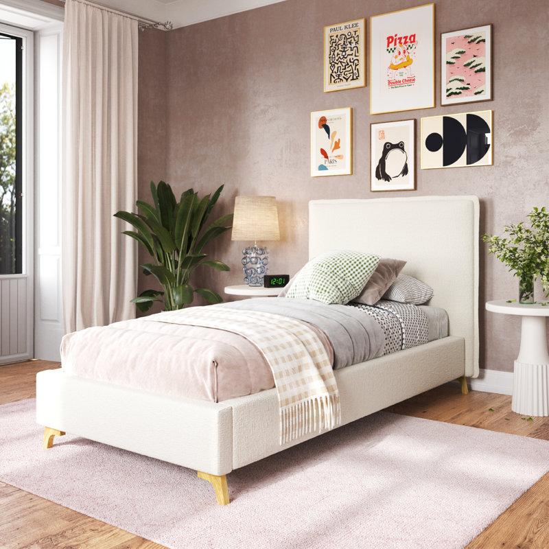Base de lit Pelham, Twin, Crème Boucle