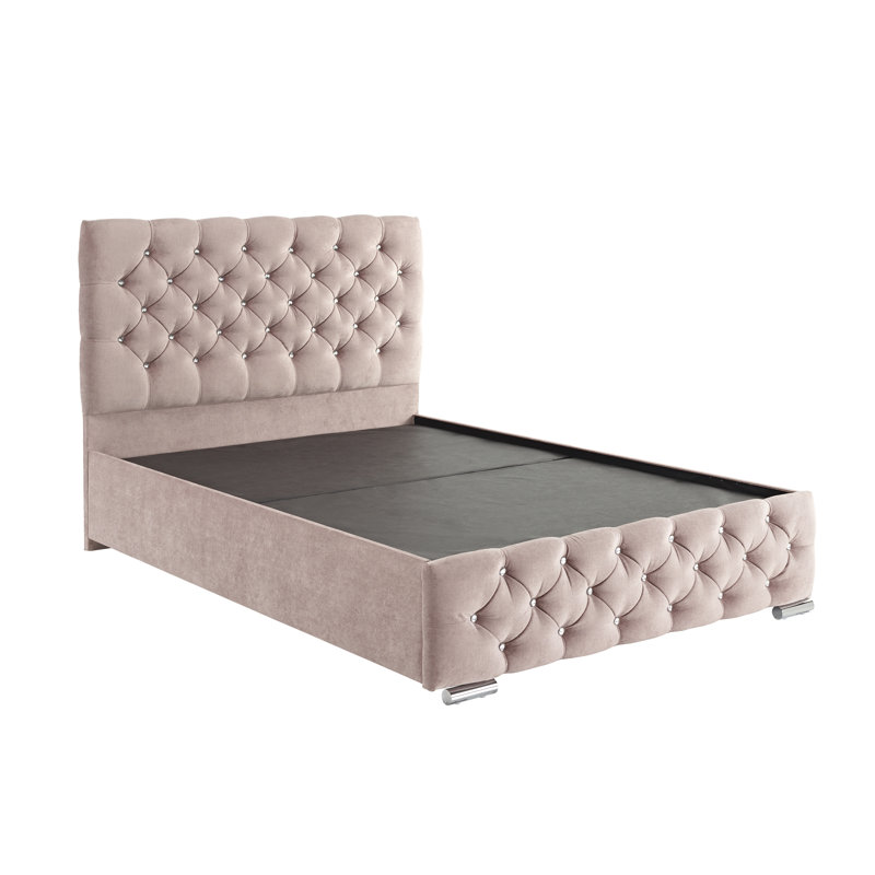 Terrence Upholstered Bed, Double (4'6), Kensington Lilac