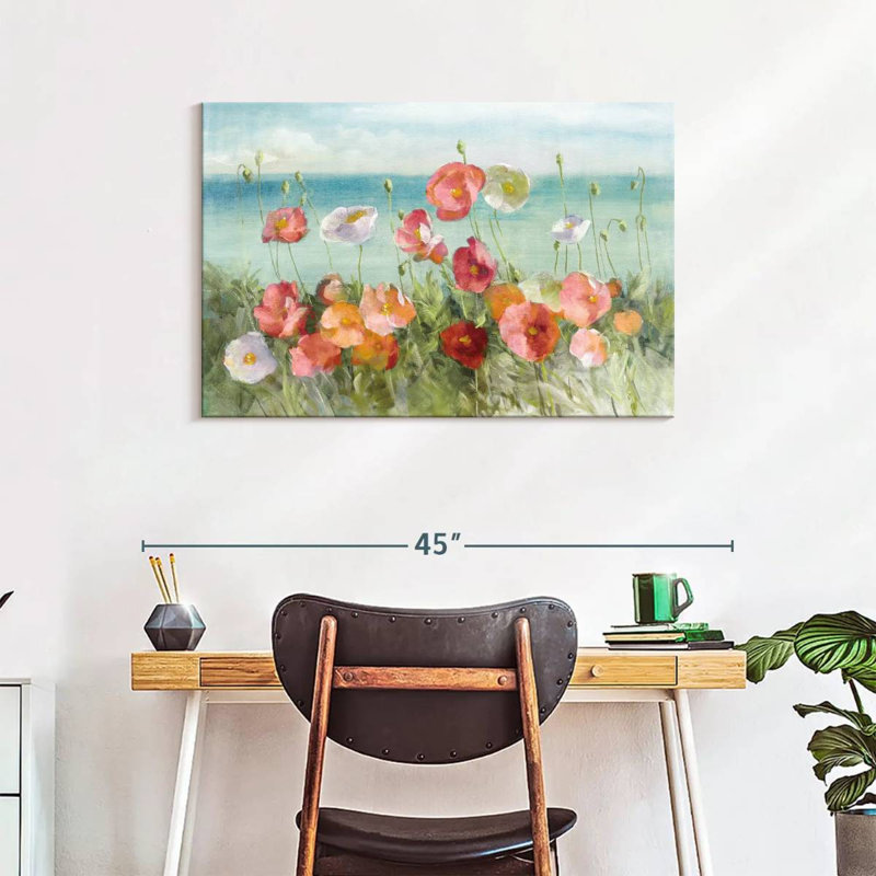 Harnek Coastal Poppies Light, 24" H x 36" W