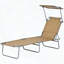 Folding Chaise Lounge with Adjustable Sun Shade and 4-Level Reclining
