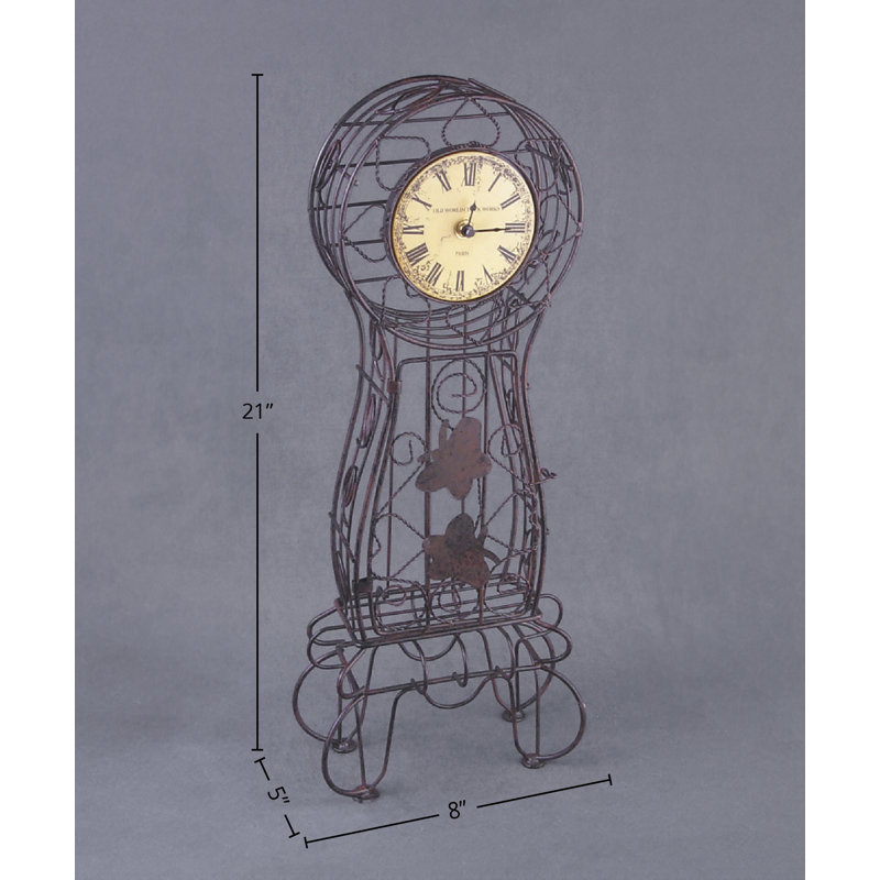Analog Metal Quartz Tabletop Clock, Brown