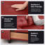 Canapé modulaire en similicuir rouge avec repose-pieds-1122106034-1122106039