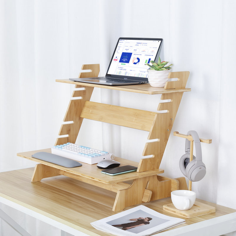 Kamarli 66Cm W Height Adjustable Rectangular Standing Desk Converter