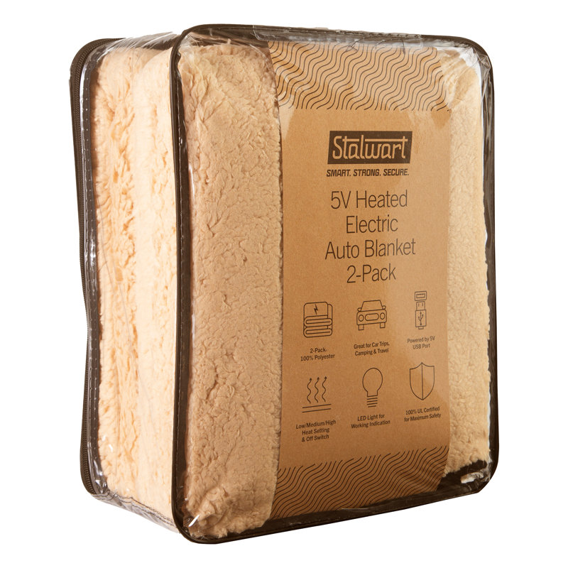 Ensemble de 2 couvertures chauffantes Stalwart, Naturel