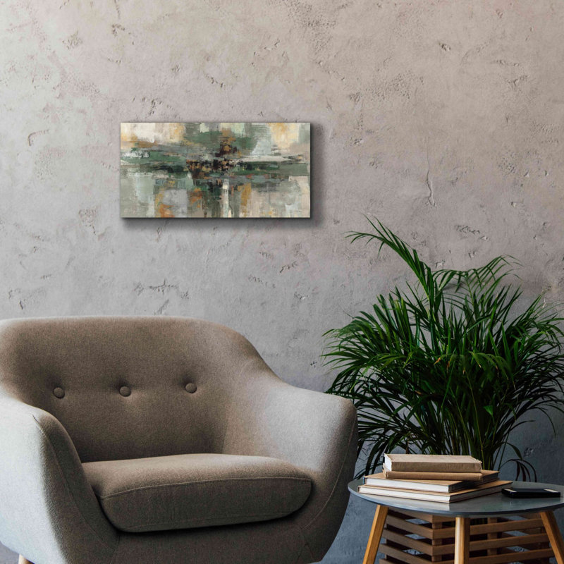«Morning Fjord Rifle Green» par Silvia Vassileva, art mural sur toile, H 12 po x l 24 po x P 0,75 po