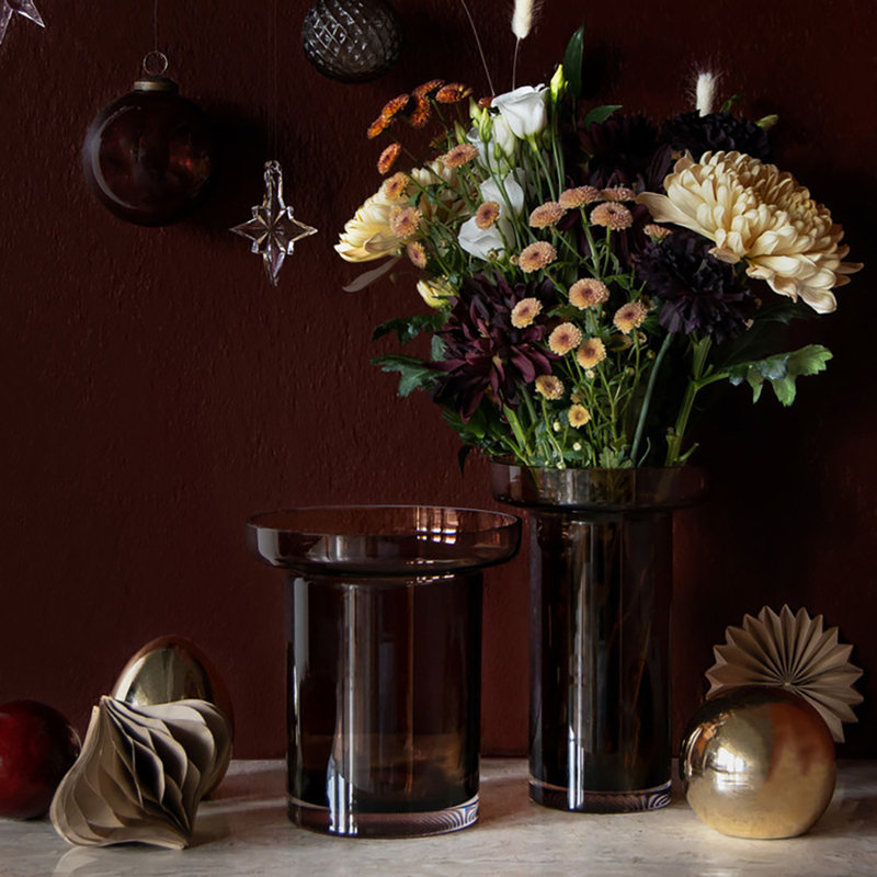 Limelight Crystal Table Vase, Amber