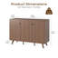 Buffet Oliver 46,65 "avec 3 portes et pieds en bois robustes pour le salon, la salle à manger, la cuisine, le couloir-1446581576
