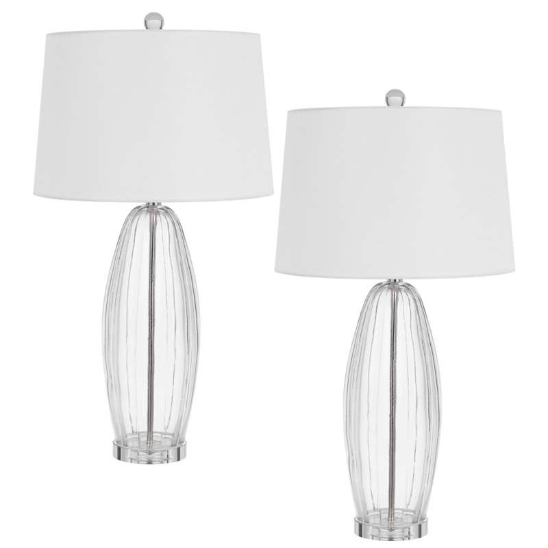 Decorative Glass Table Lamp 30 Inch Clear Glass Design With 3 Way Lighting