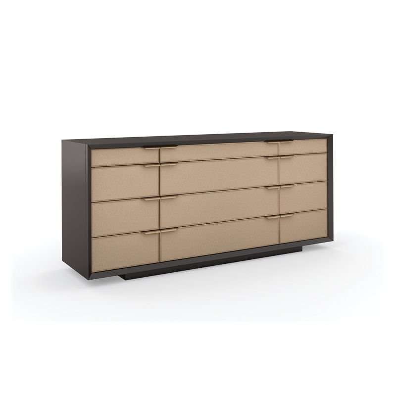 Commode 12 tiroirs l 72 po, Chocolat noir / brun