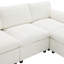 Canapé modulaire de 84,5 po avec poches de rangement, ensemble de canapé en chenille en U à 5 places avec coussins et repose-pieds mobile-130920967