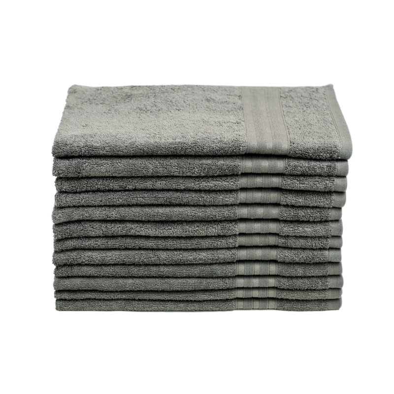 Serviette essuie-mains 100% coton amneet, Gris anthracite