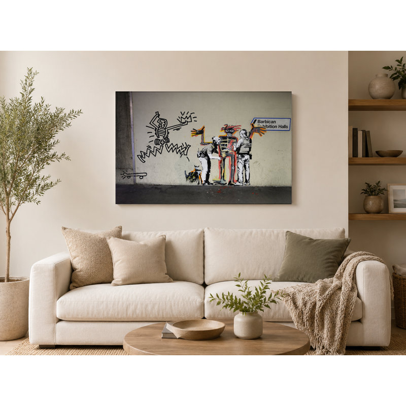 Police recherche un personnage de Basquiat - Street Art, reproduction d'art sur toile