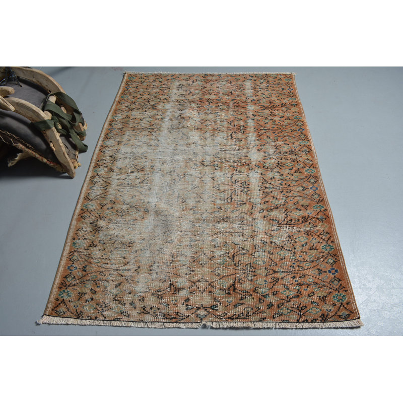 Tapis Boho, tapis Anatolian, tapis brun, tapis turcs, tapis décoratifs 4 x 5,7 pi, tapis rétro
