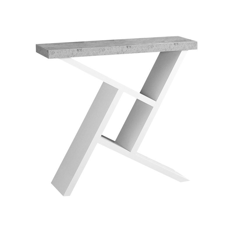 Modern Office Space Console Accent Table - White Finish, Rectangular Surface Narrow Bedroom Spacious