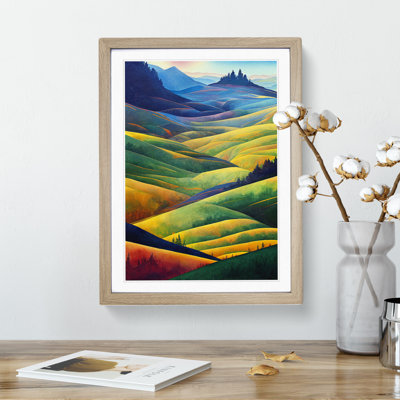 Meadow Landscape Watercolour No.3 - Framed Print