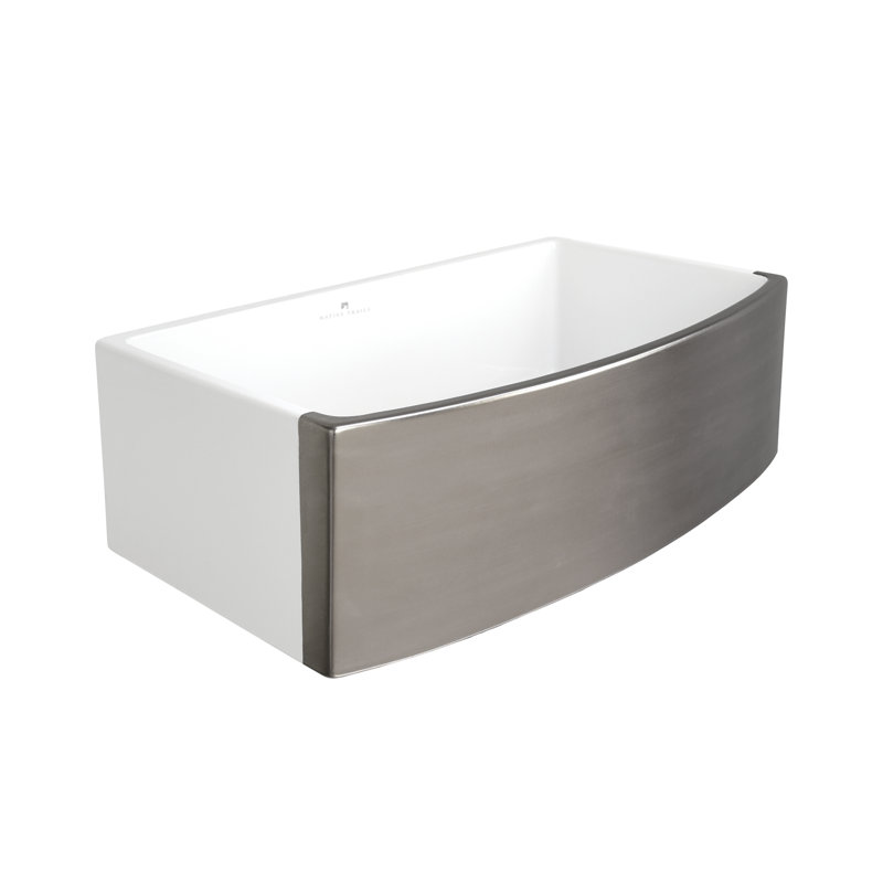 Rendezvous 33"L X 19.5"W Farmhouse/Apron Kitchen Sink, Platinum