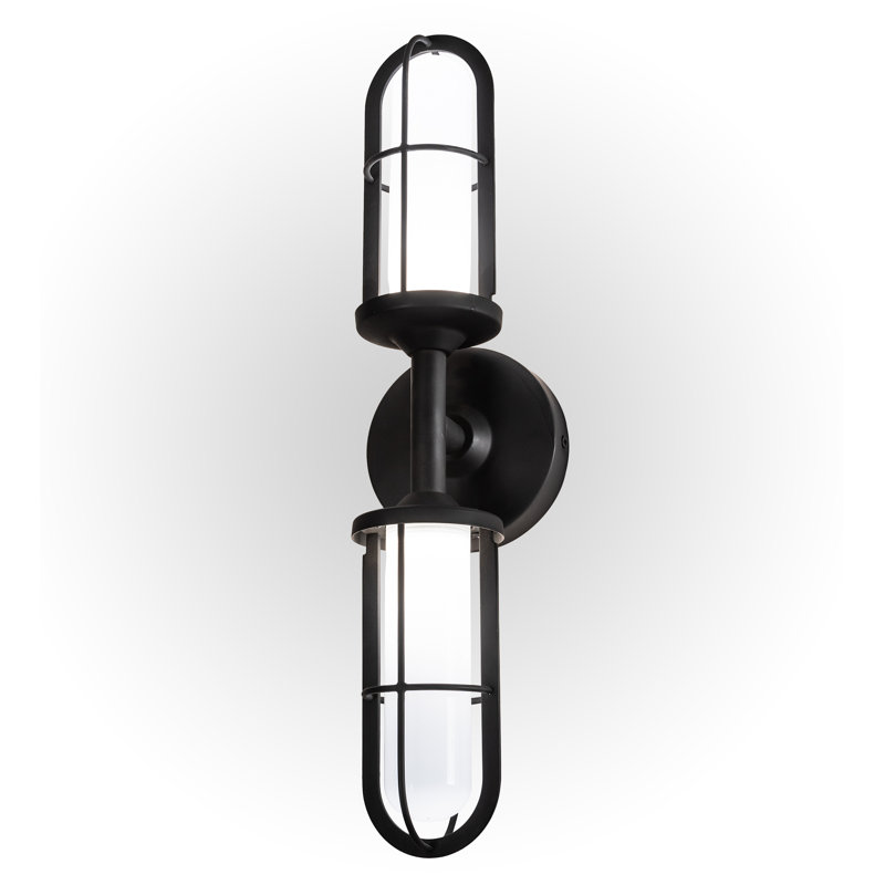 2 - Light LED Armed Sconce, Flat Black