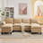 6-Piece 101'' Upholstered U-Shape Sectional-163928667