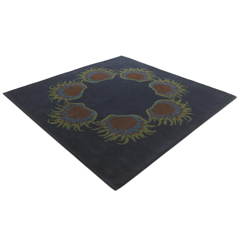 Tapis carré bleu marine Otto