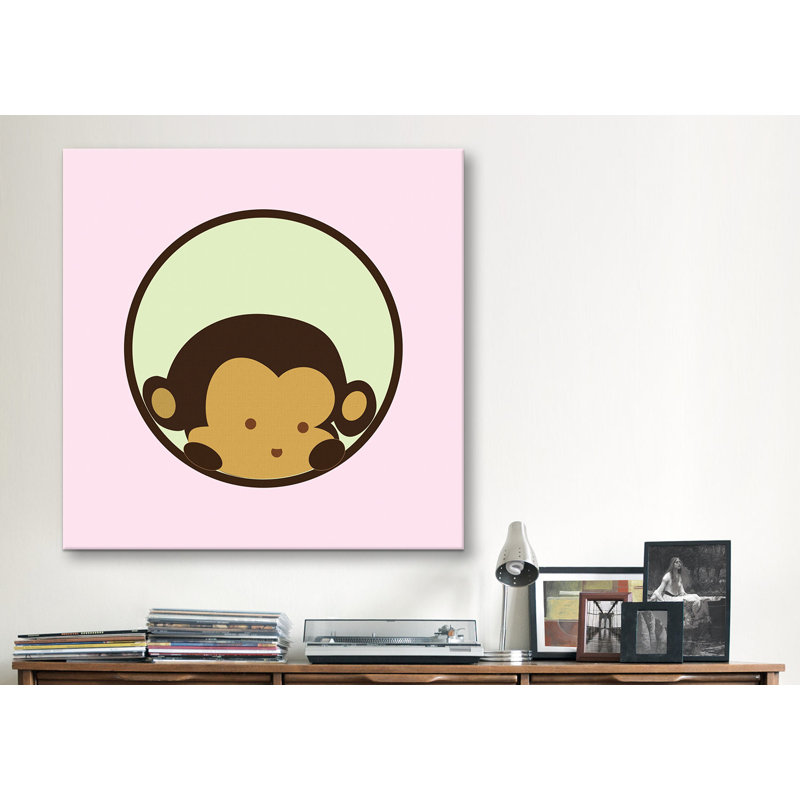 « kids children singe face »-impression sur toile enroulée Arabelle, H 12 po x l 12 po x P 0,75 po, Rose