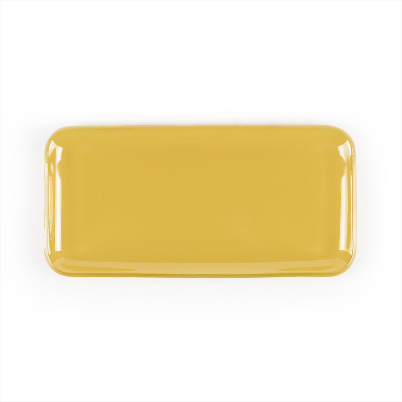 Service de table en verre 12,25 po x 6 po x H: 1 po, Orange