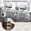 Steel Computer Desk with Built-In Electrical Outlet-109342912-109342917