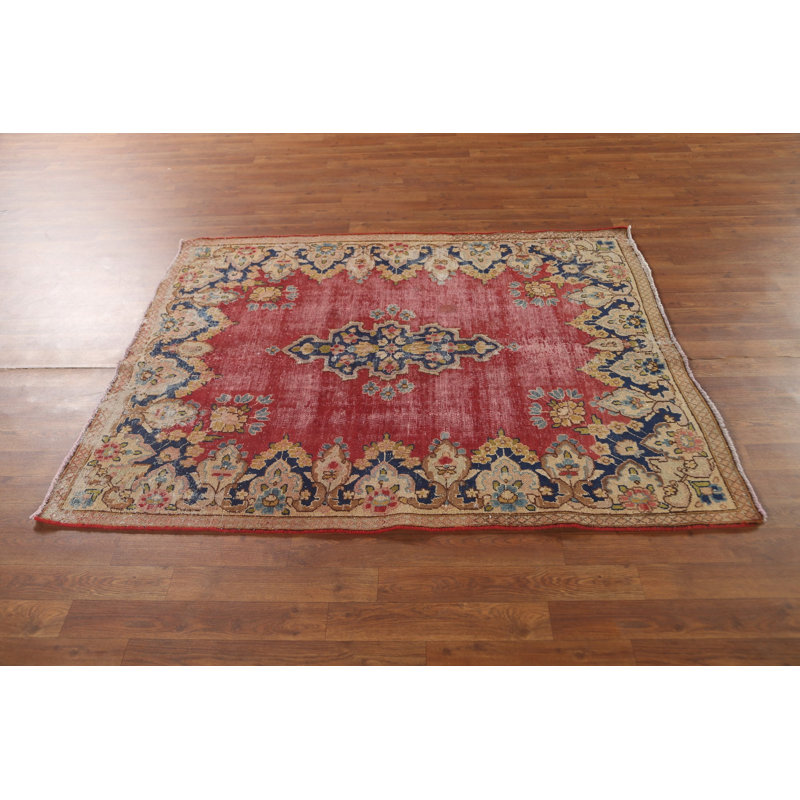 Tapis traditionnel délavé rose 4 x 5