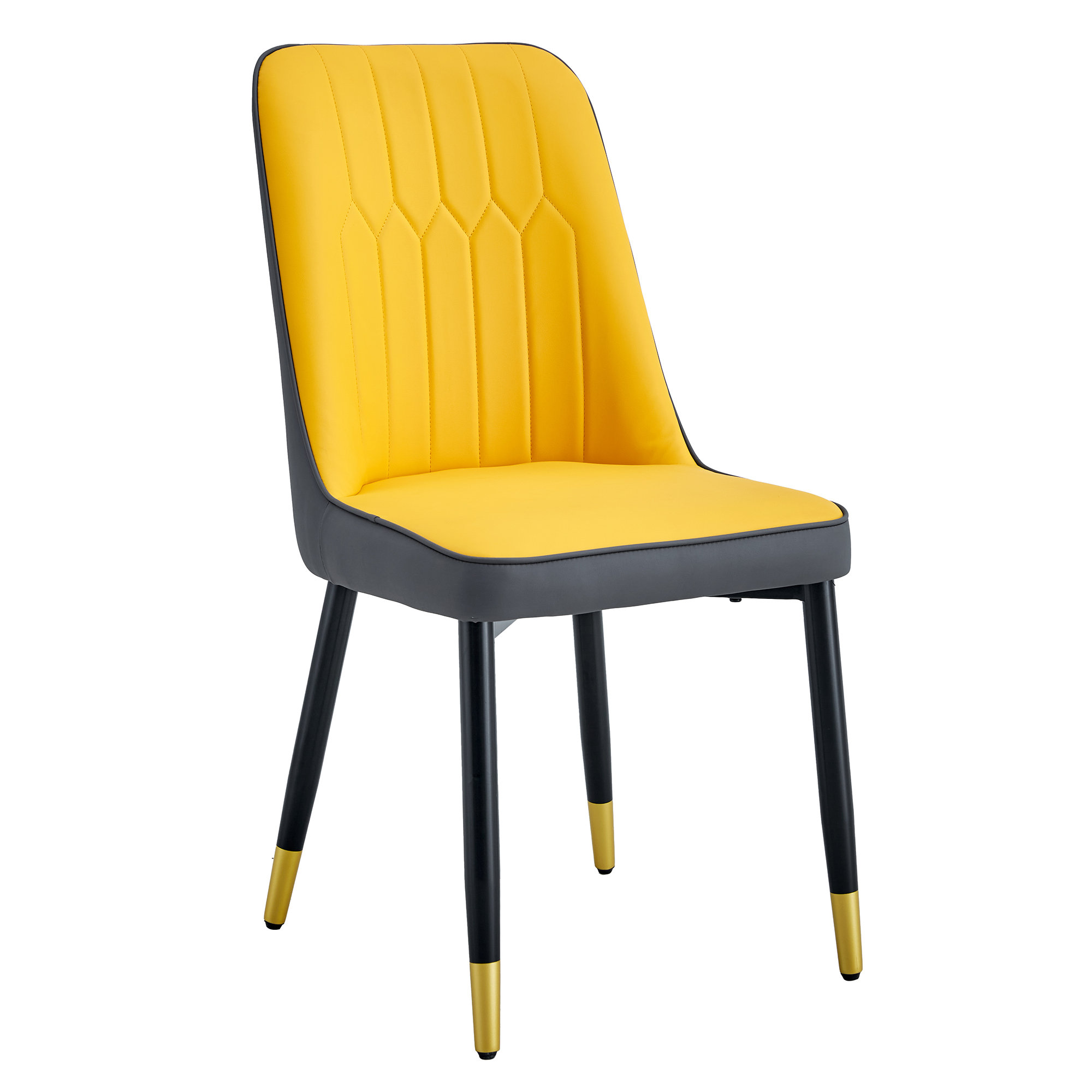 Yellow faux leather discount chair