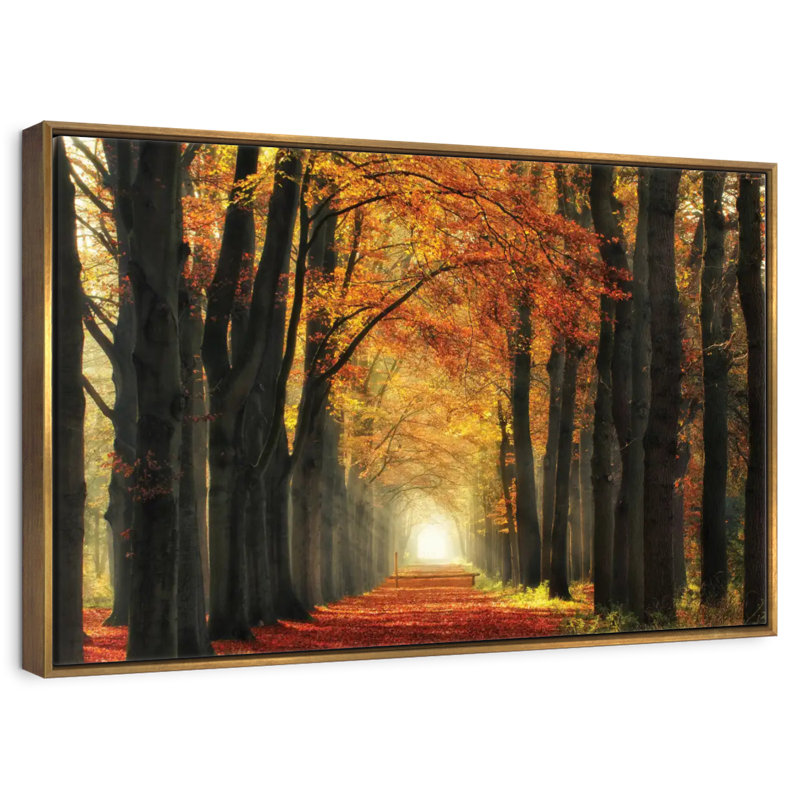 In Love With Fall Again, Cadre flottant doré, 43 po x 29 po