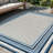 Coastal Border Ivory/Navy Indoor/Outdoor High-Low Area Rug-689174111-689174110