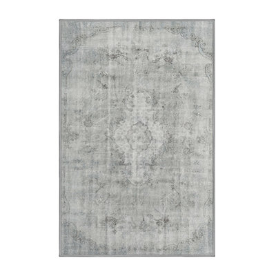 Tapis oriental en laine gris