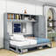 Tandie Wood Murphy Bed with Shelves and 2 Drawers-1660981314-1660981313