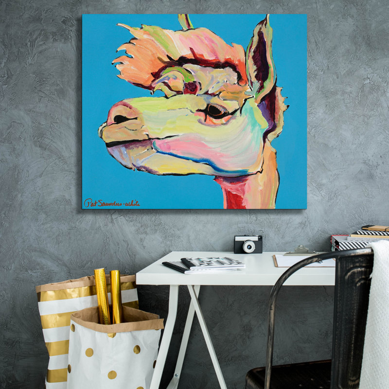 Toile épique Graffiti «Protéger le troupeau» par Pat Saunders-White, art mural 30 po x 26 po, H 26 po x l 30 po