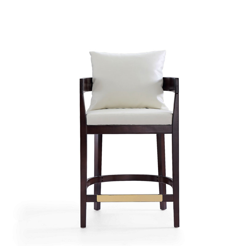 Tabouret de comptoir rembourré Ritz, Tabouret de comptoir (siège d'une hauteur de 26 p, Ivoire ivoire