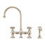 Whitehaus Collection Bridge Faucet with Long Gooseneck Swivel Spout, Lever Handles and Solid Brass Side Spray-1319394649-1313783641