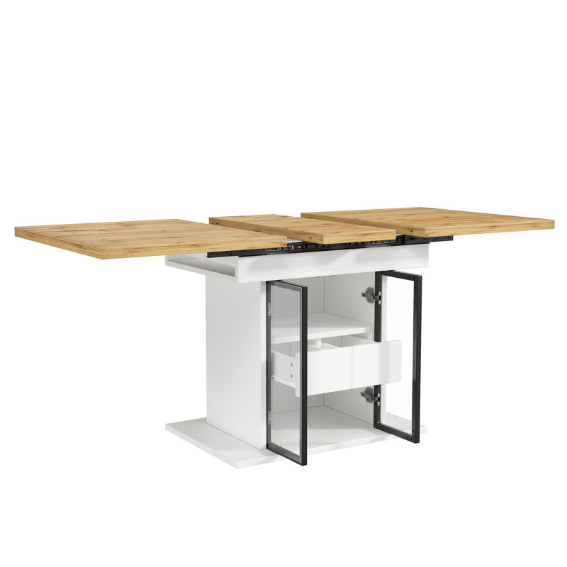 Metal Base Dining Table, White
