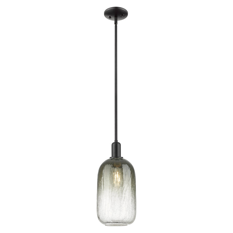 Downtown Urban - Cloche Brookhaven - Mini-luminaire suspendu avec tige 7 po 1 lumière - Abat-jour, Ardoise, Noir mat