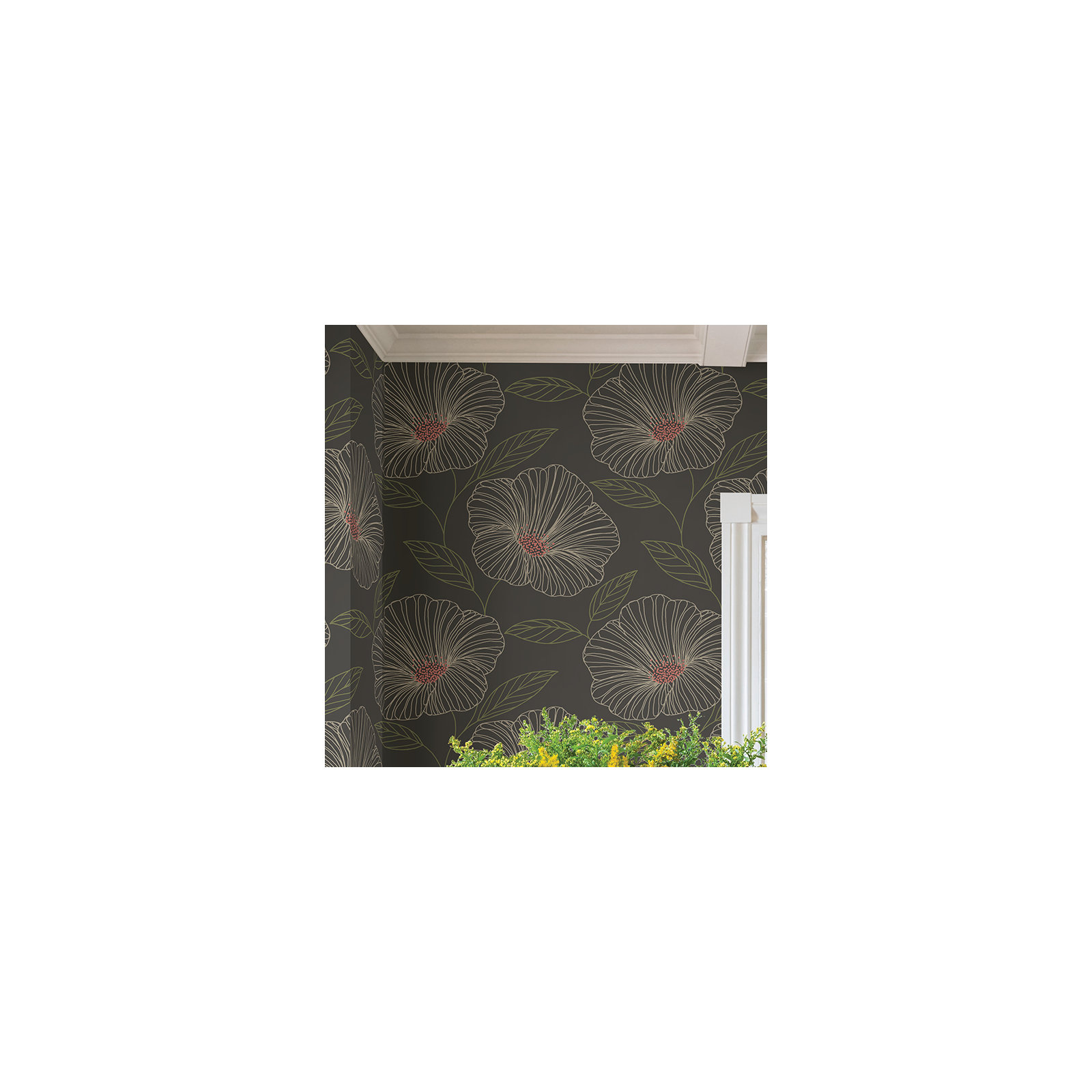 Mistral Mythic Floral Wallpaper Sample, Gray