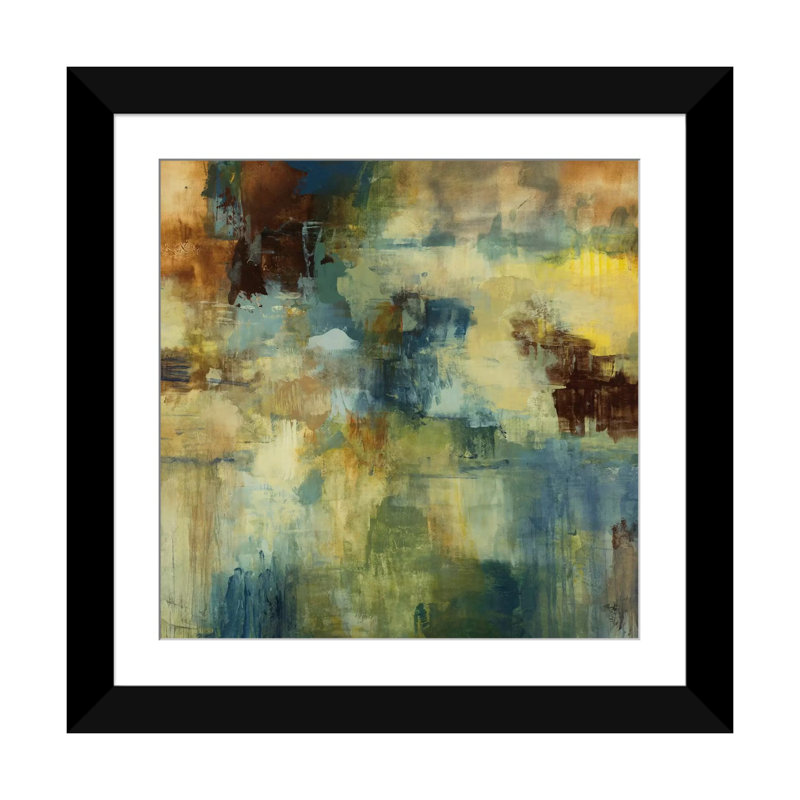 « horizoner ii », impression sur toile, H 16 po x l 16 po x P 1 po, Papier d'art encadré noir, Blanc
