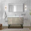 Meuble-lavabo rustique en acacia 48 po X P 20 po , Comptoir en quartz blanc, ensemble de robinets en nickel brossé et Miroir