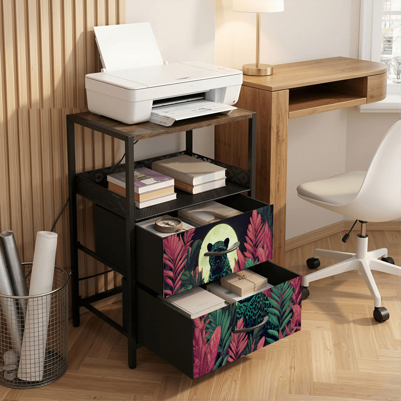 Table de chevet 2 tiroirs avec station de charge, table de chevet avec ports USB et prises USB