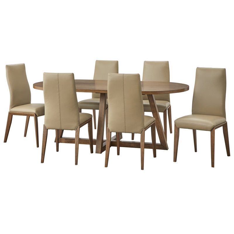 Hickson Dining Set, 7 Pieces: Table, 6 Chairs