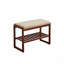 Banc à chaussures en bois massif avec coussin et tablette amovibles Albert-317943037