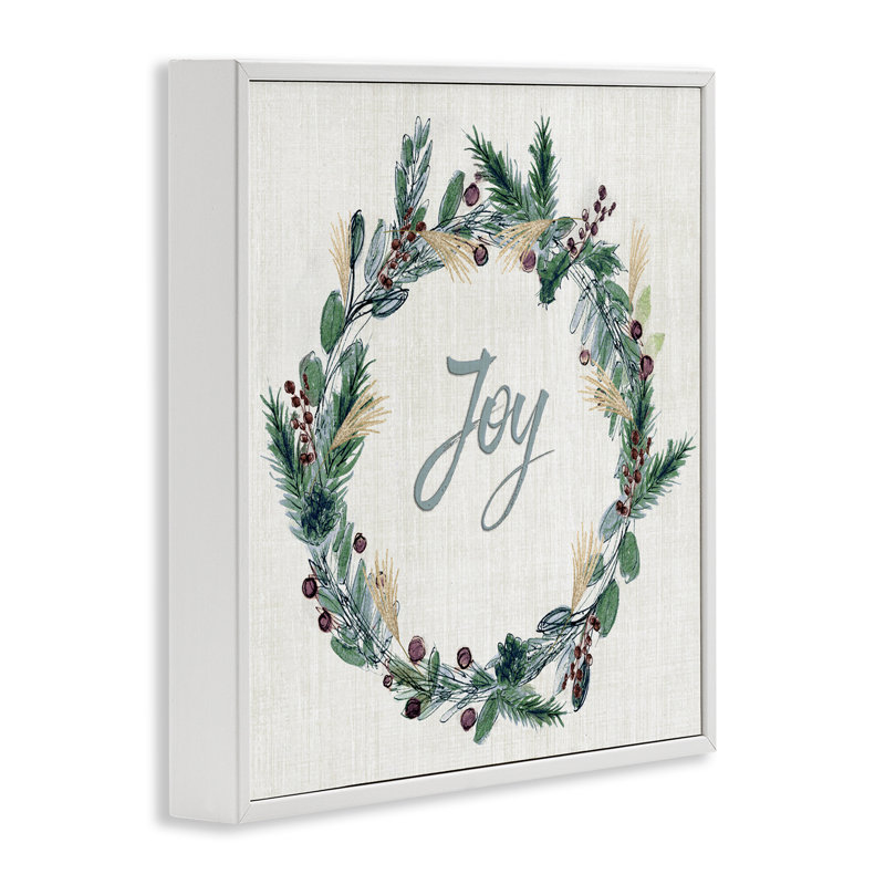 Couronne de verdure Joy, giclée encadrée, design par Susan Jill, H 17 po x l 17 po