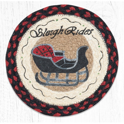  Dessous-de-plat rond en forme de traîneau - Rustic Holiday Kitchen Hot Pad 10 po x 10 po